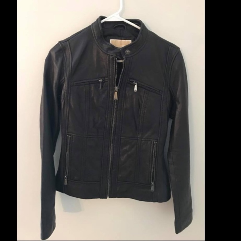 Michael Kors Black Leather Jacket XS
